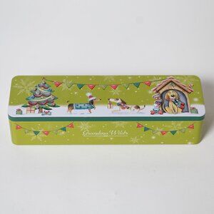 Grandma Wild's Biscuit Christmas Puppy Dog Tin EMPTY